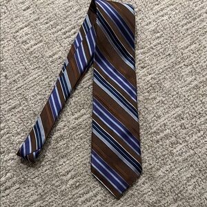 Robert Talbott Brown and Blue Striped Tie